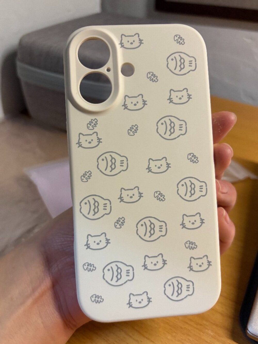Minimalist Cat & Fish iPhone Case